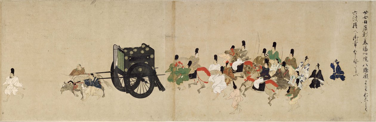 Illustrierte Geschichte des Heiji-Bürgerkriegs Der kaiserliche Besuch in Rokuhara, 5. Schriftrolle, 13. Jahrhundert von Unbekannt
