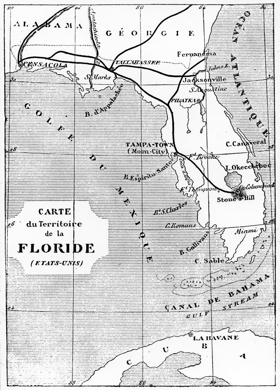 Illustration aus De la Terre à la Lune von Jules Verne von Unbekannt