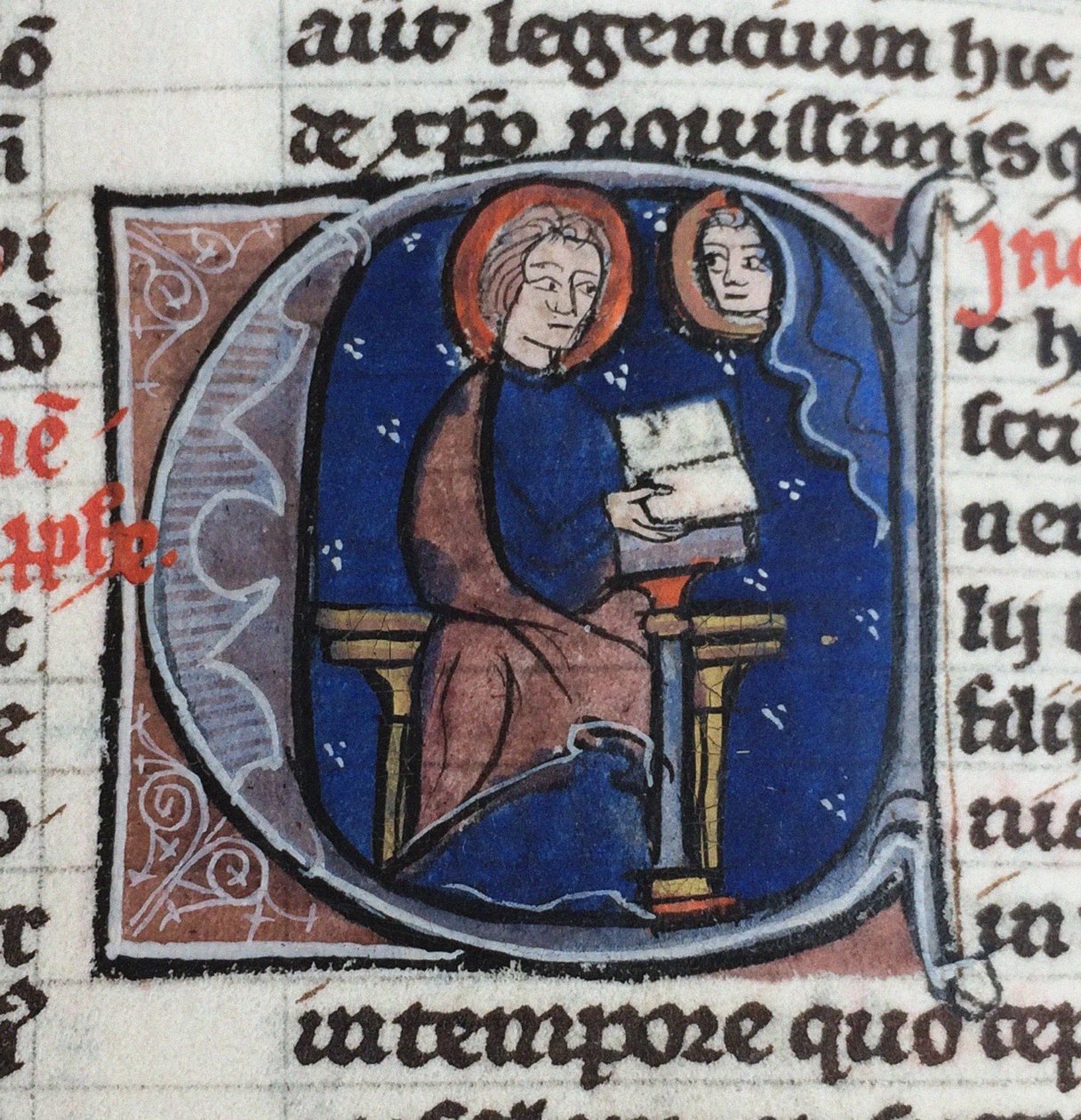 Ich lese die Briefe von Abelard und Heloise. Aus der Bible moralisée, 13. Jahrhundert von Unbekannt