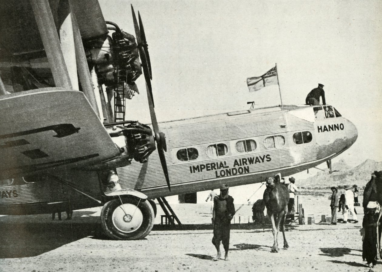 Imperial Airways Handley-Page HP 42 Doppeldecker Hanno, Gwadar, Belutschistan, ca. 1931-ca. 1940 1946 von Unbekannt