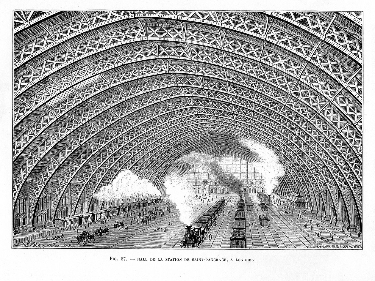 Innenraum des Bahnhofs St Pancras, London, 1865 von Unbekannt
