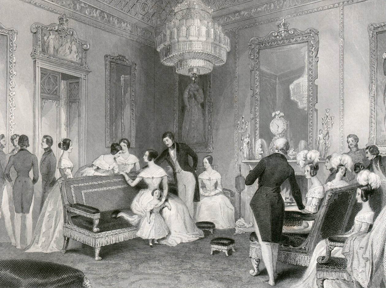 Innenraum des Gelben Salons, Buckingham Palace, London, 1840 von Unbekannt