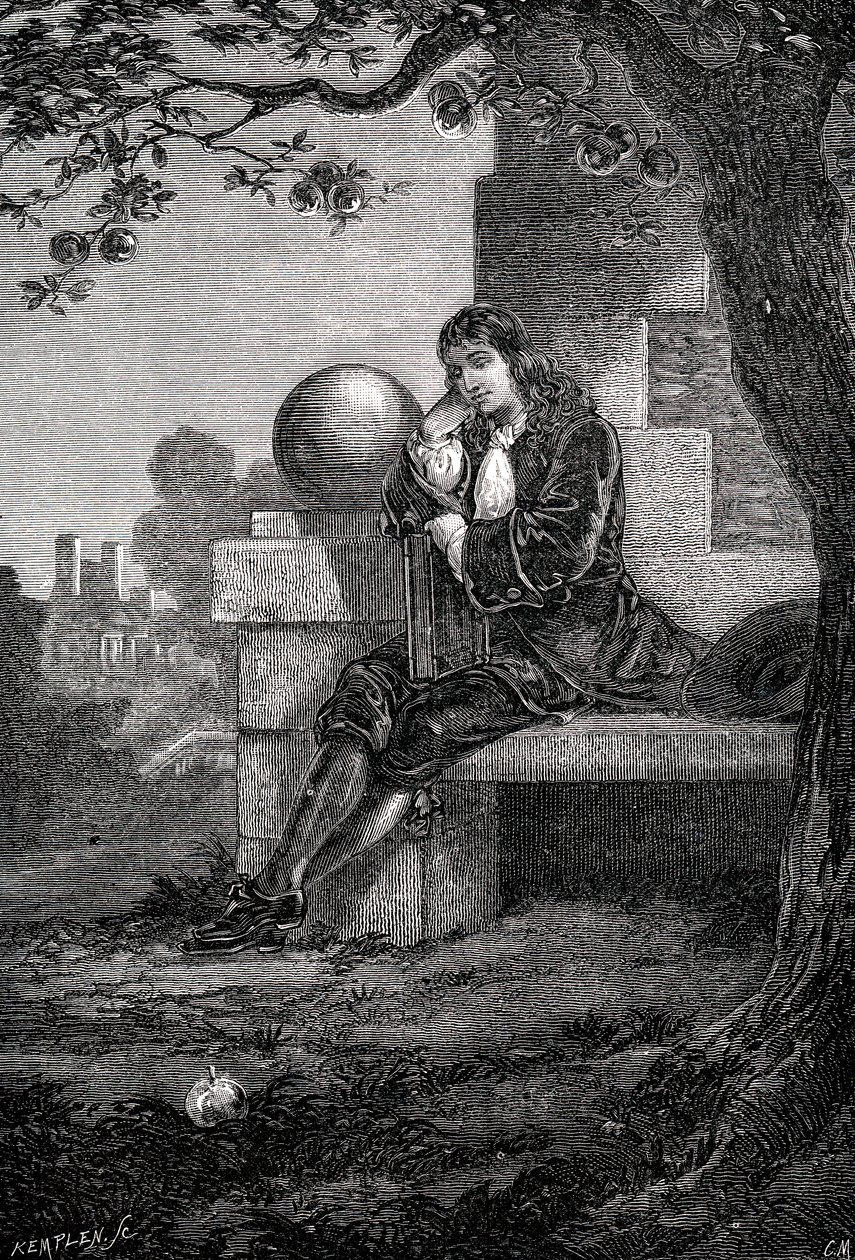 Isaac Newton, englischer Wissenschaftler und Mathematiker, 17. Jahrhundert um 1880 von Unbekannt