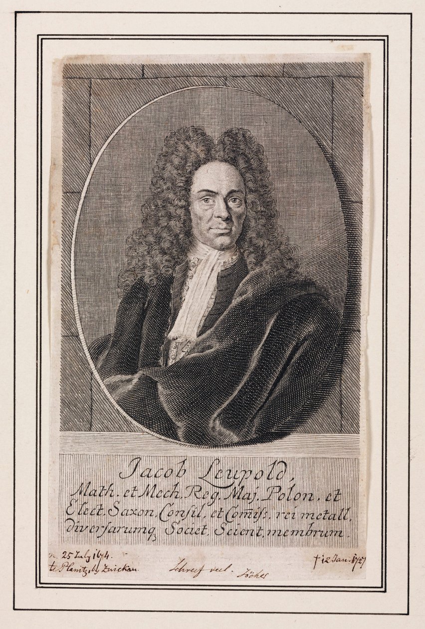 Jacob Leupold, deutscher Physiker und Maschinenbauingenieur, ca. 1700 von Unbekannt