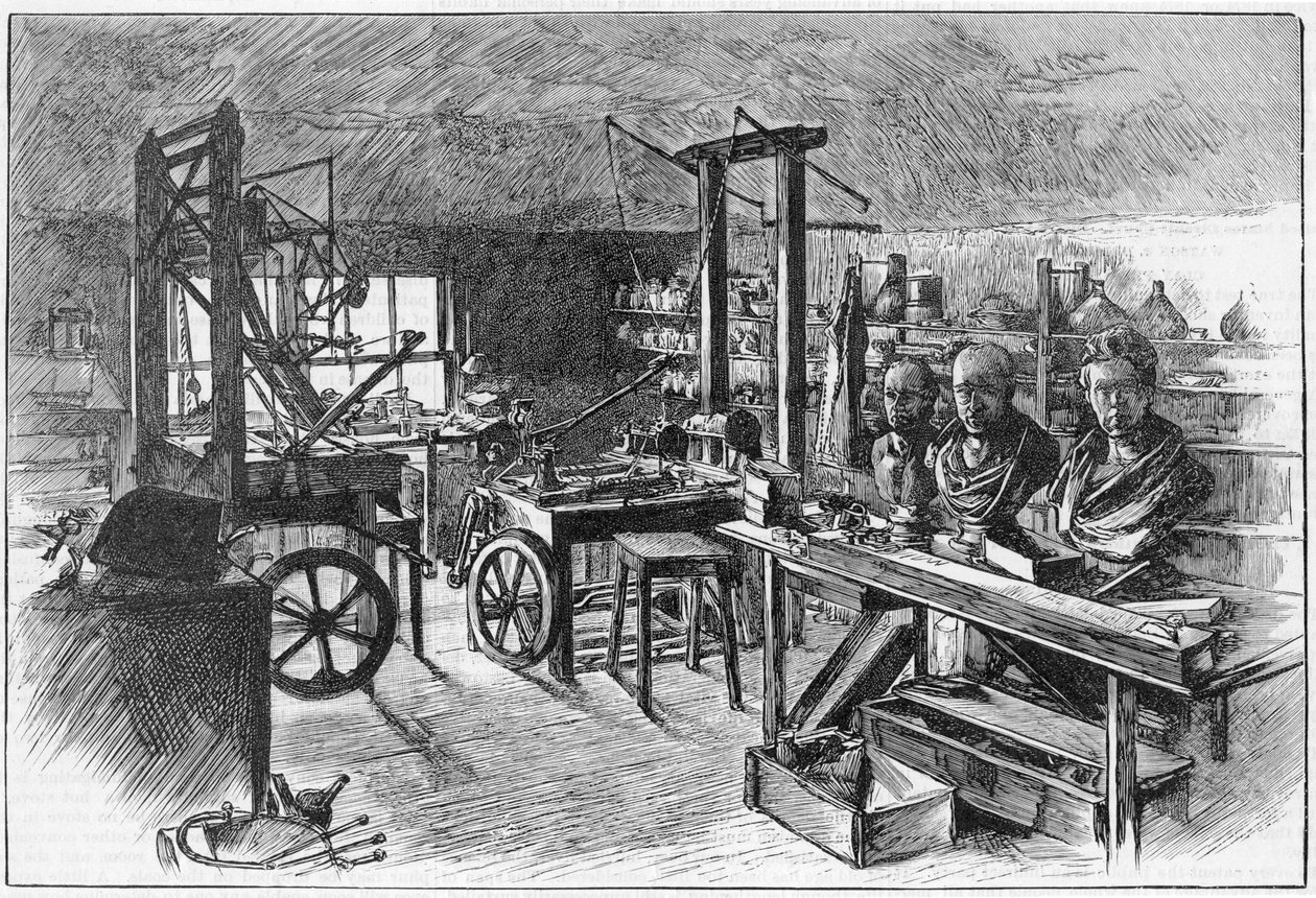 James Watts Werkstatt in Heathfield Hall, Birmingham, 1886 von Unbekannt