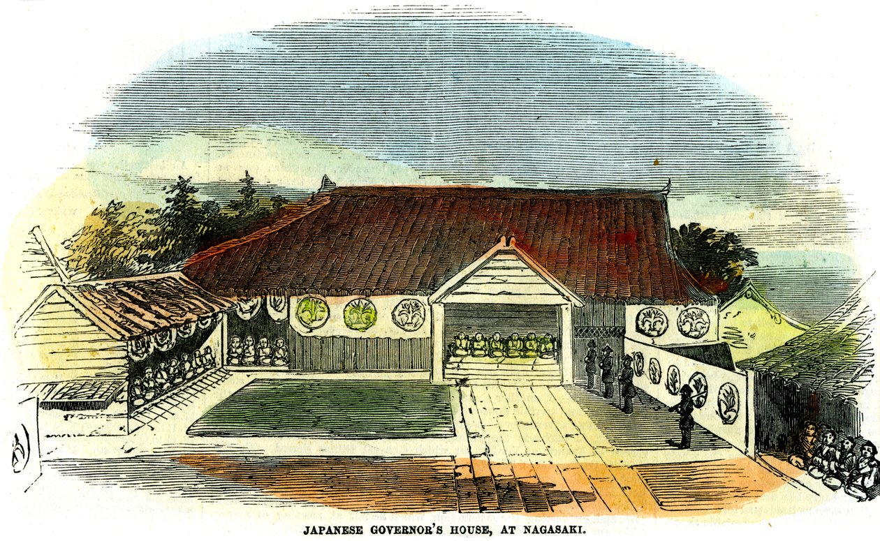 Haus des japanischen Gouverneurs, in Nagasaki, Japan, 1855 von Unbekannt