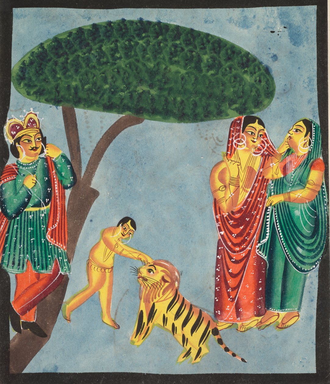 Jatayu, Ramas mythischer Vogel hindert Ravanas Streitwagen, versucht die Entführung von Sita zu verhindern, 1800er von Unbekannt