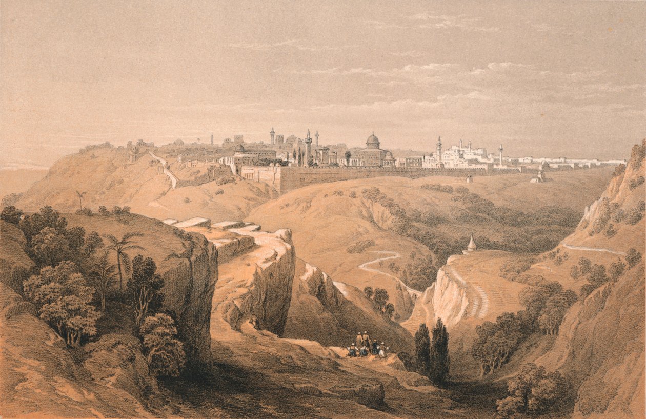 Jerusalem von der Straße nach Bethanien, 1855 von Unbekannt