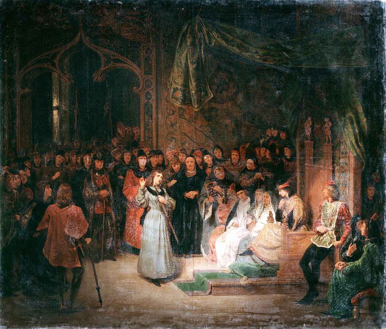 Johanna von Orléans vor König Karl VII. in Chinon, Februar 1429, um 1811-1858 von Unbekannt
