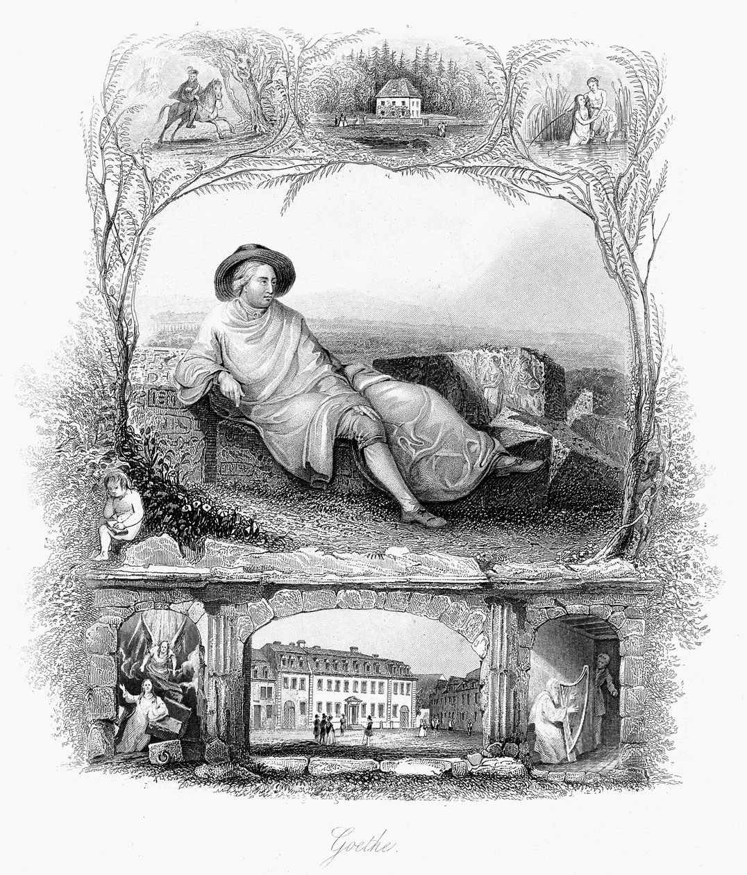 Johann Wolfgang von Goethe, deutscher Dichter, Dramatiker und Wissenschaftler, ca. 1860 von Unbekannt