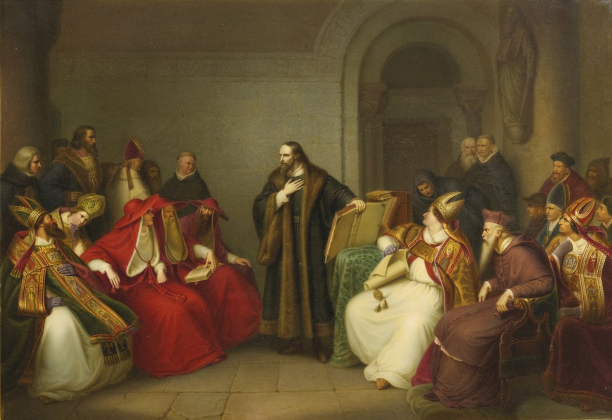 Johannes Hus vor dem Konzil von Konstanz, Ende des 19. Jahrhunderts von Unbekannt