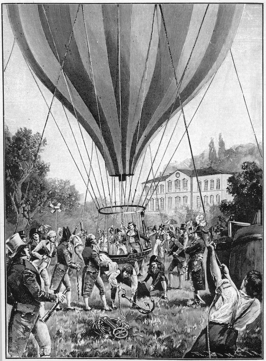 Joseph Louis Gay-Lussac bei einem Ballonaufstieg in Paris, 14. September 1804 von Unbekannt
