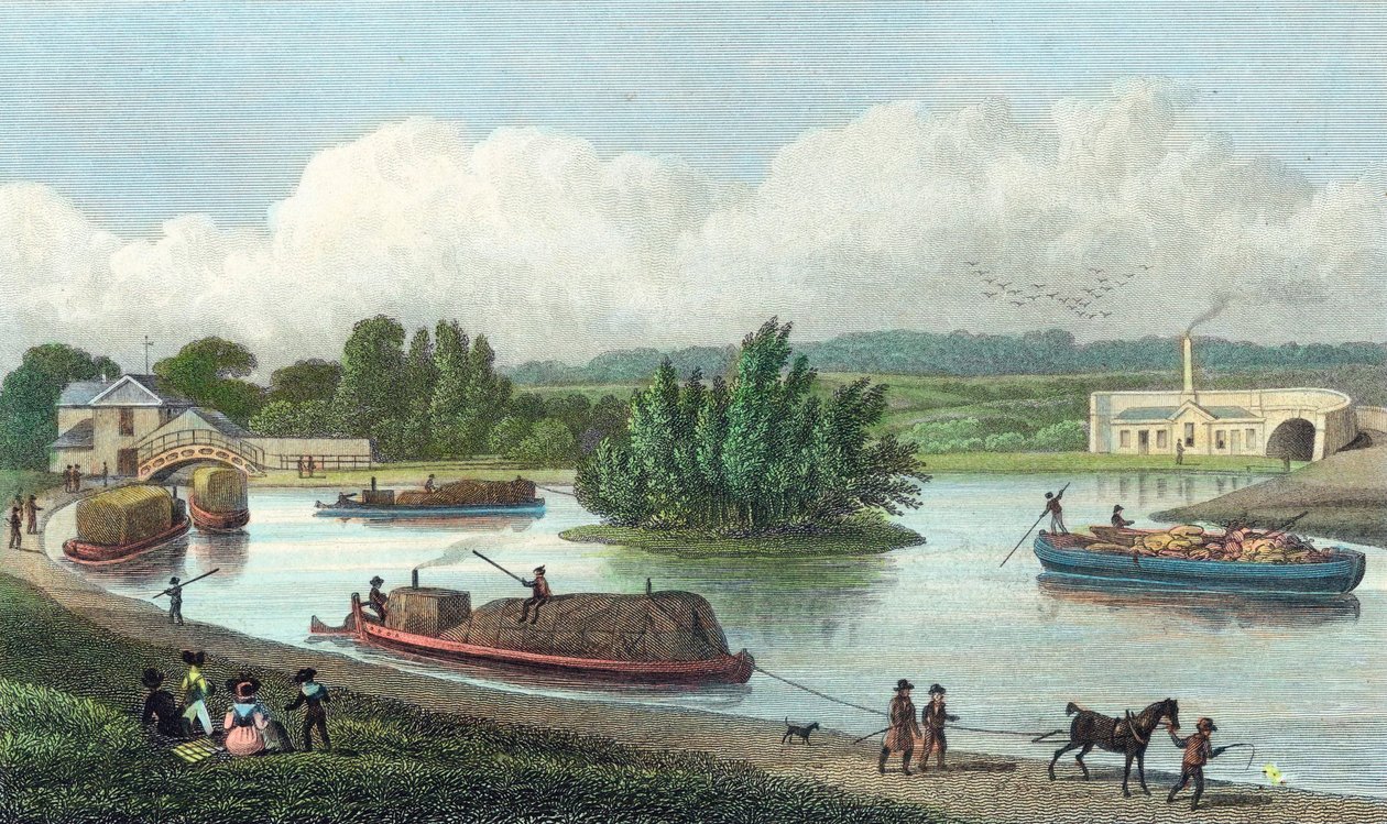 Kreuzung des Regents Canal am Paddington Basin, London, 1828 von Unbekannt