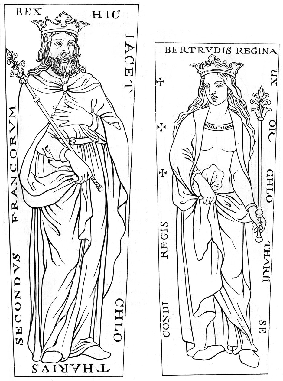 König Chlothar II. 584-629 und Bertude 575-604, 12. Jahrhundert 1849 von Unbekannt