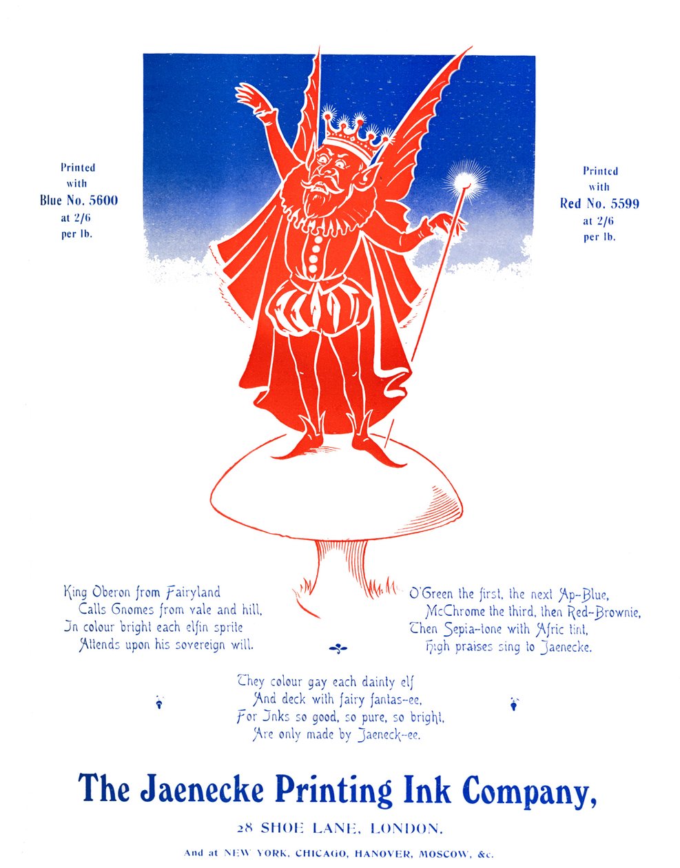 König Oberon - Die Jaenecke-Druckfarbenfirma, 1907 von Unbekannt
