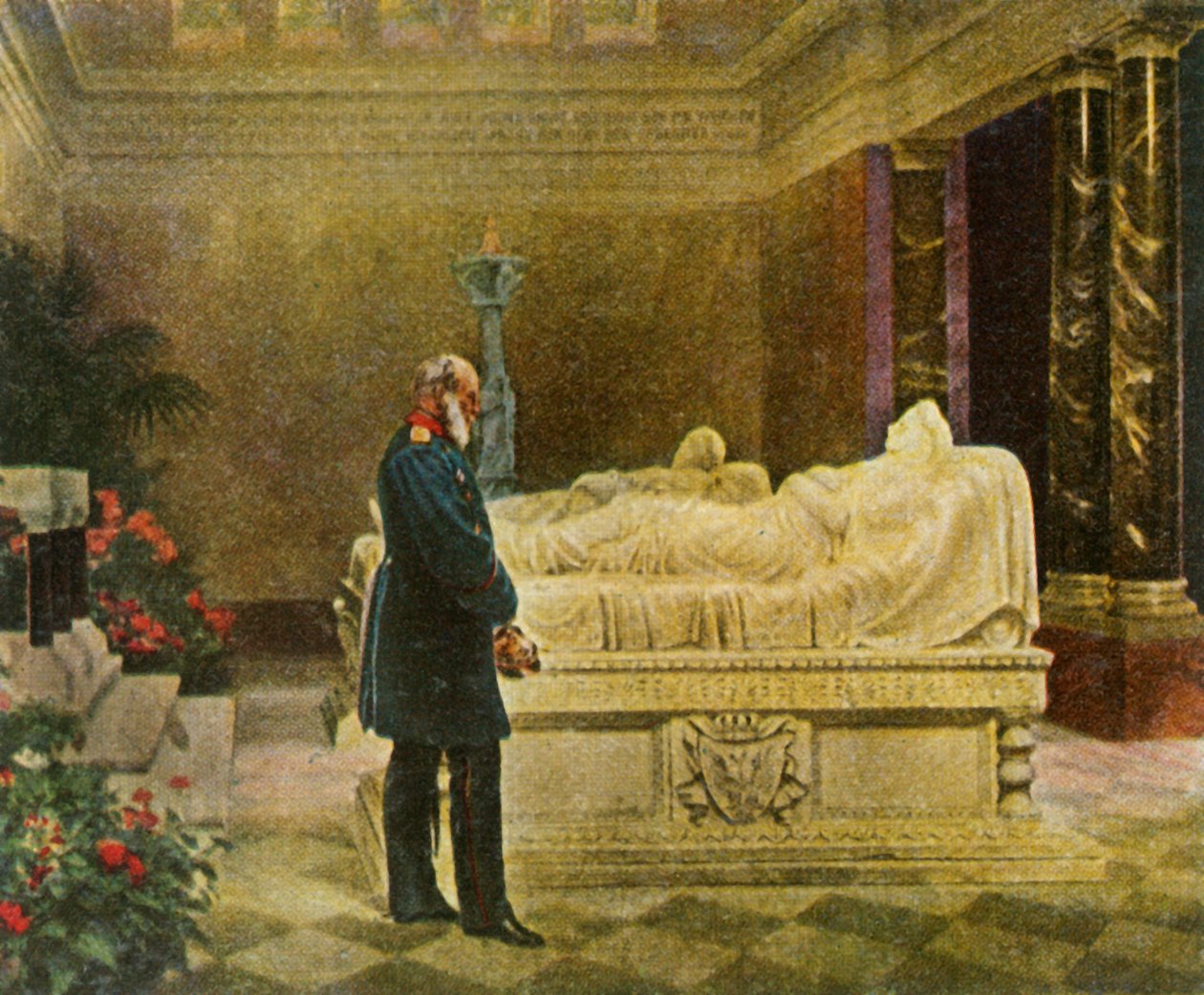 König Wilhelm I. am Grab seiner Eltern, 19. Juli 1870, 1936 von Unbekannt