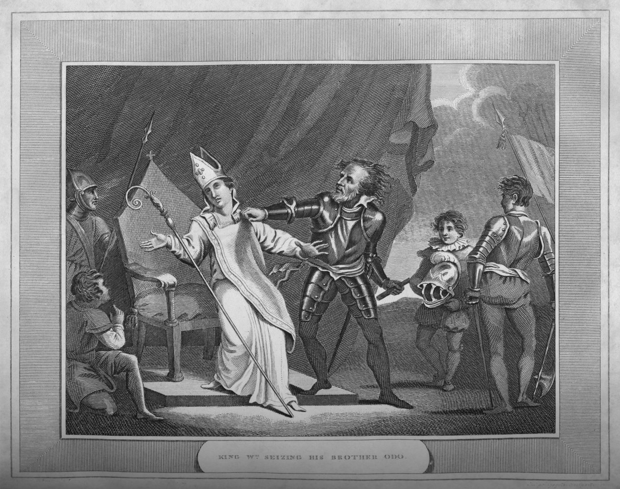 König Wilhelm ergreift seinen Bruder Odo, 1838 von Unbekannt