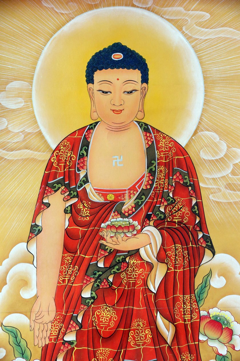 Kong Meng San Phor Kark See Kloster. Shakyamuni-Buddha-Gemälde, 20160819, Singapur von Unbekannt