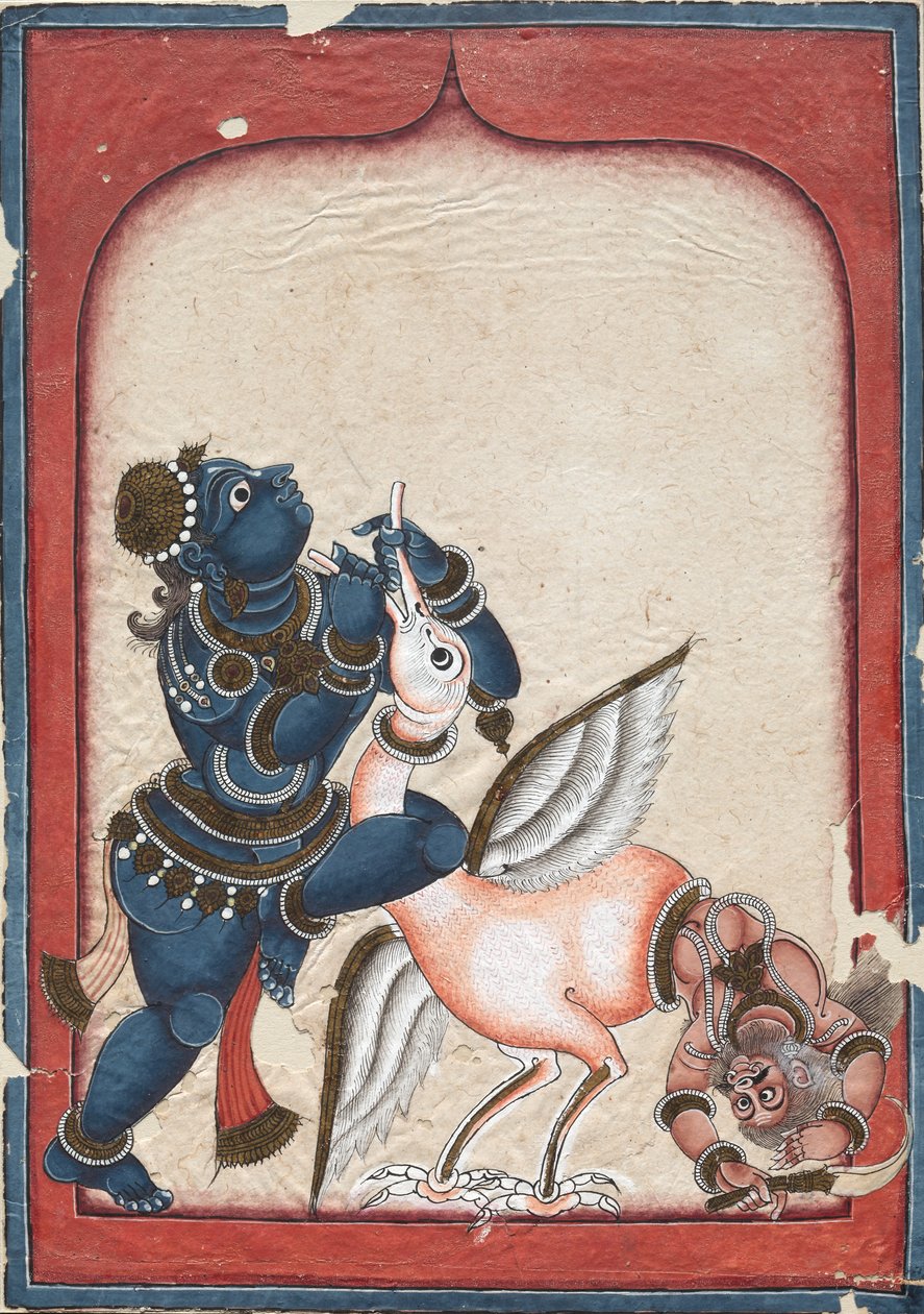 Krishna besiegt Vakasura, späte 1700er von Unbekannt