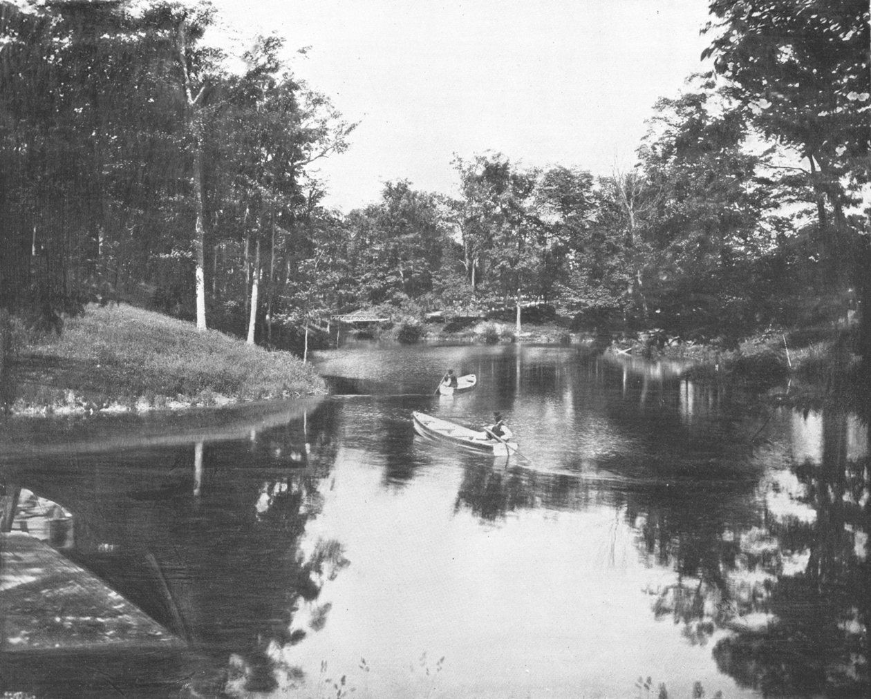 Kleiner See im Gelände des Soldatenheims, Milwaukee, Wisconsin, USA, um 1900 von Unbekannt