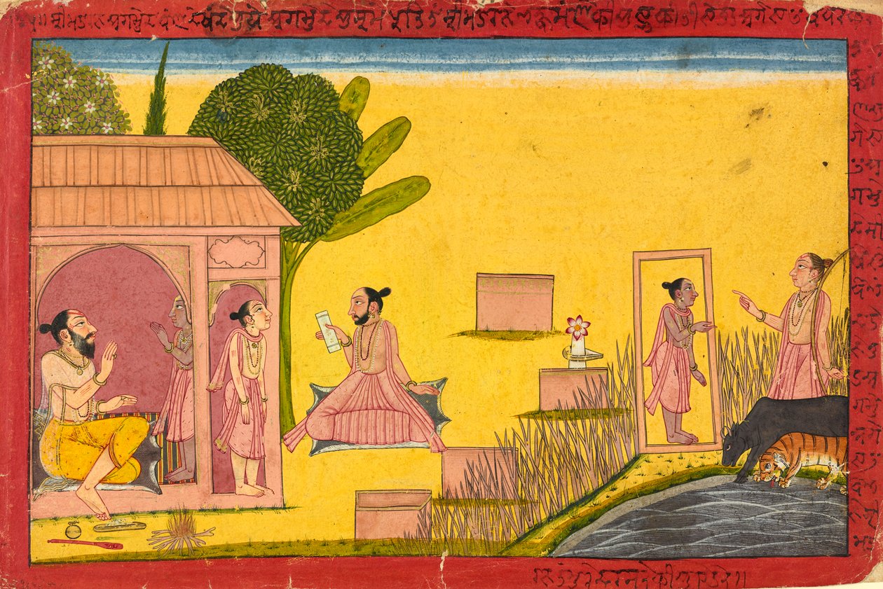 Lakshmana in der Einsiedelei, Blatt aus einem Ramayana, ca. 1690-1710 von Unbekannt