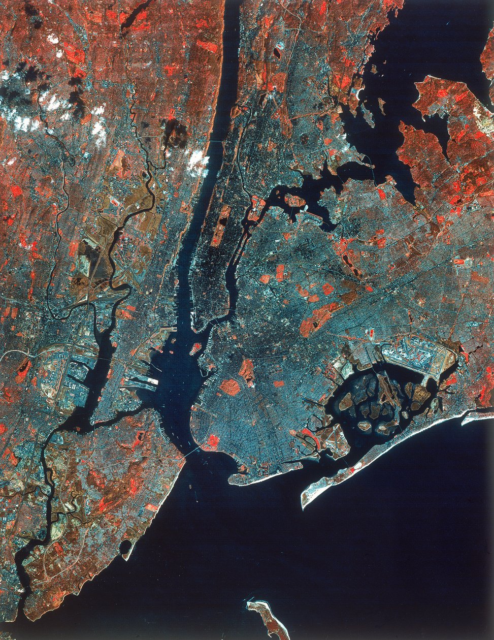 Landsat-Bild von Manhattan, New York, USA von Unbekannt