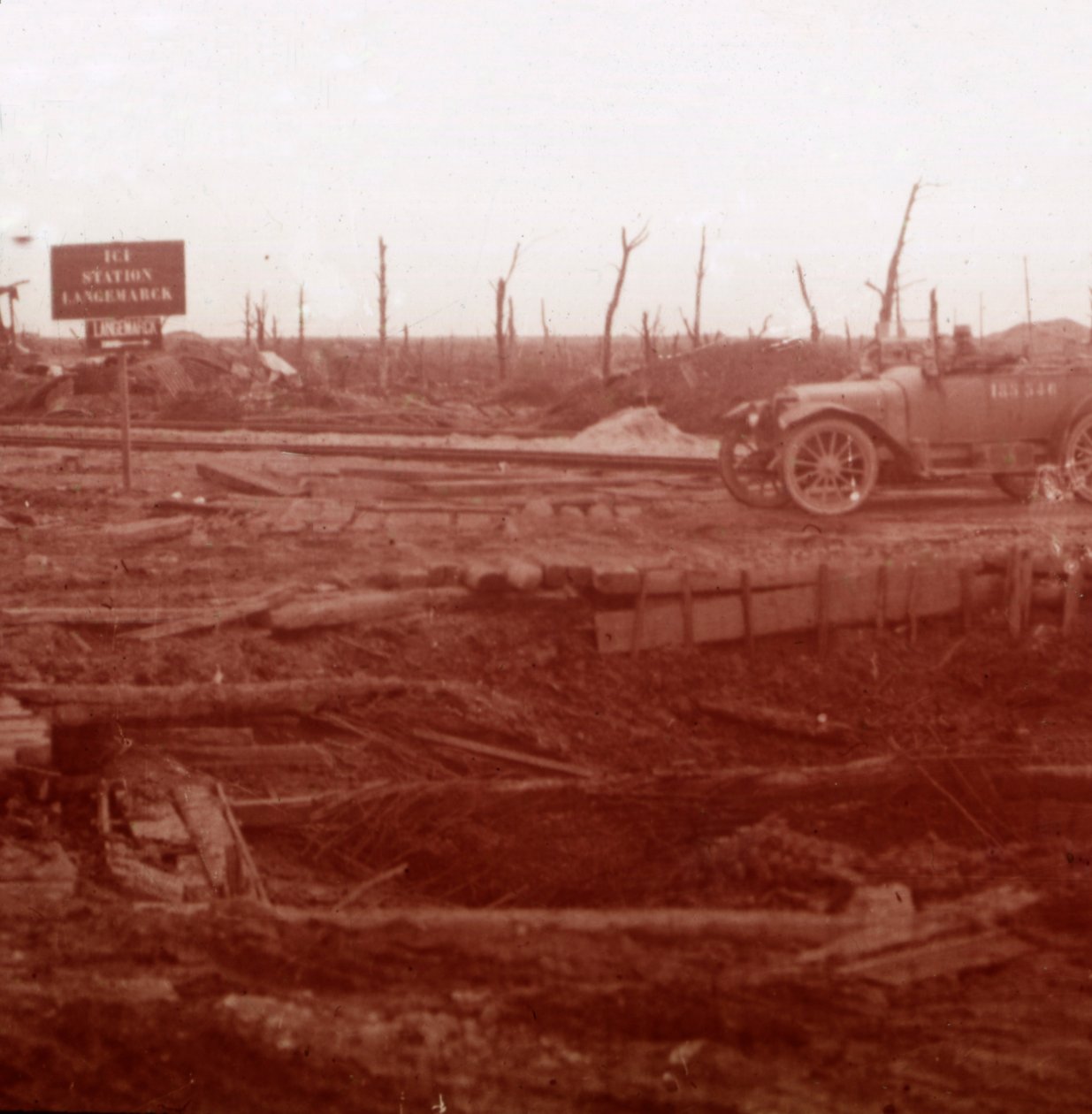 Bahnhof Langemarck, Flandern, Belgien, um 1914-1918 von Unbekannt