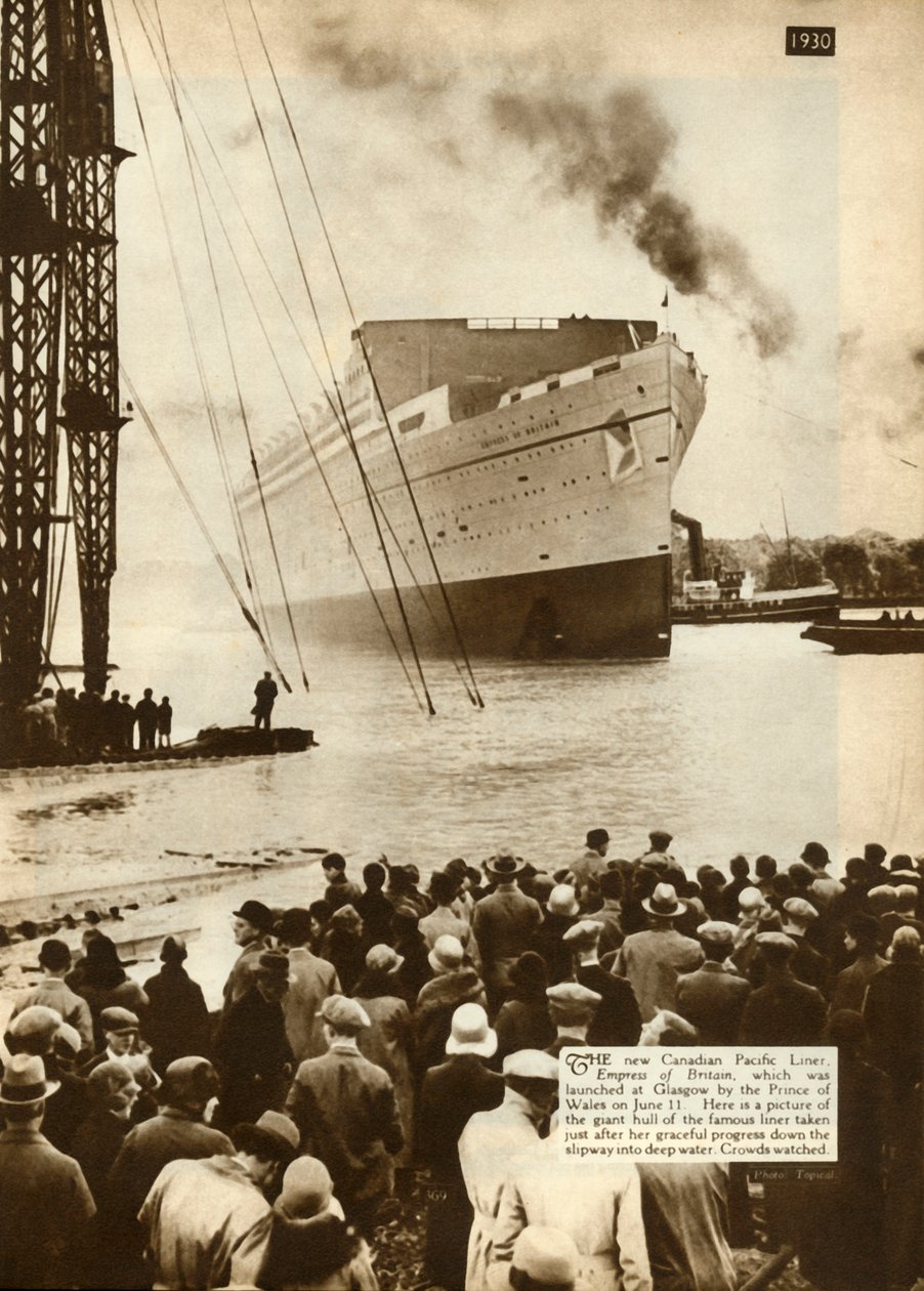 Stapellauf der Empress of Britain, Glasgow, 11. Juni 1930, 1935 von Unbekannt