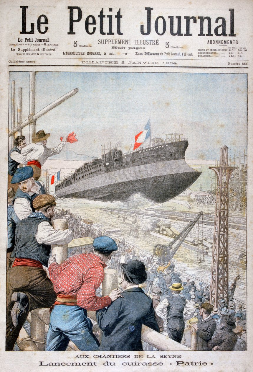 Stapellauf des französischen Schlachtschiffs Patrie, Toulon, Dezember 1903 1904 von Unbekannt