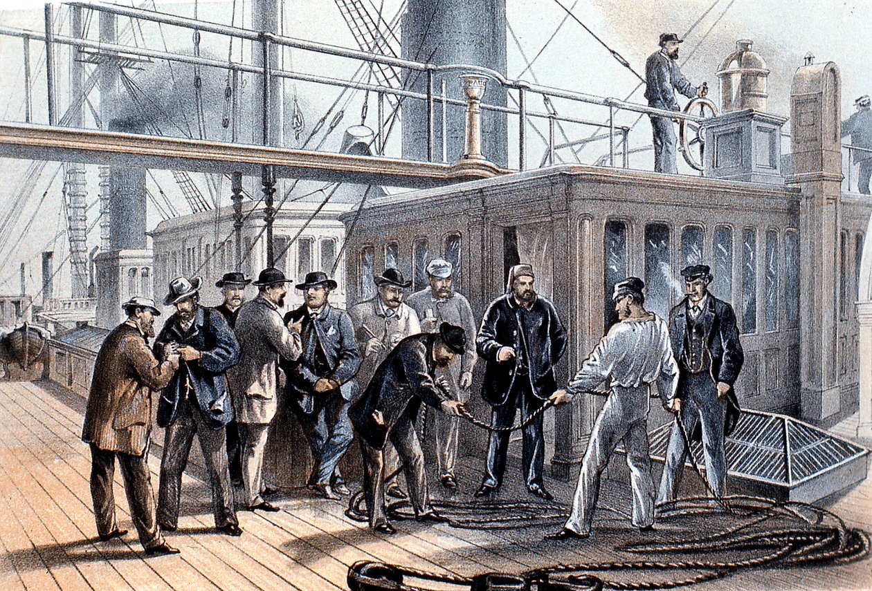 Verlegung des transatlantischen Telegrafenkabels, 1865 von Unbekannt