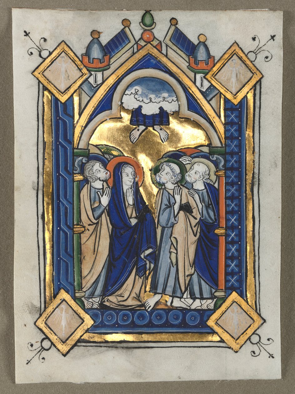 Blatt aus einem Psalter: Die Himmelfahrt, um 1260 von Unbekannt