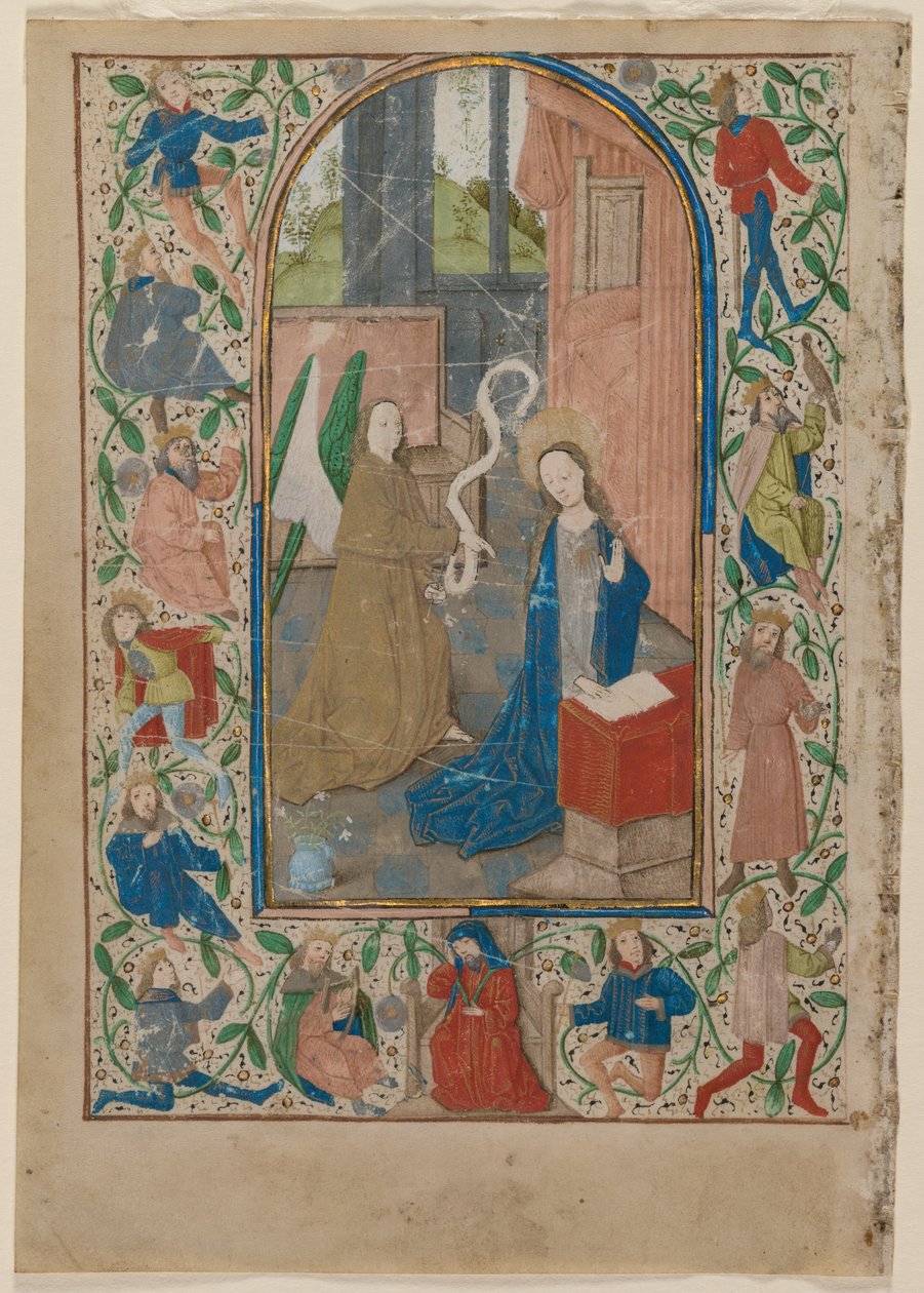 Blatt aus einem Stundenbuch: Die Verkündigung, 1470er Jahre von Unbekannt