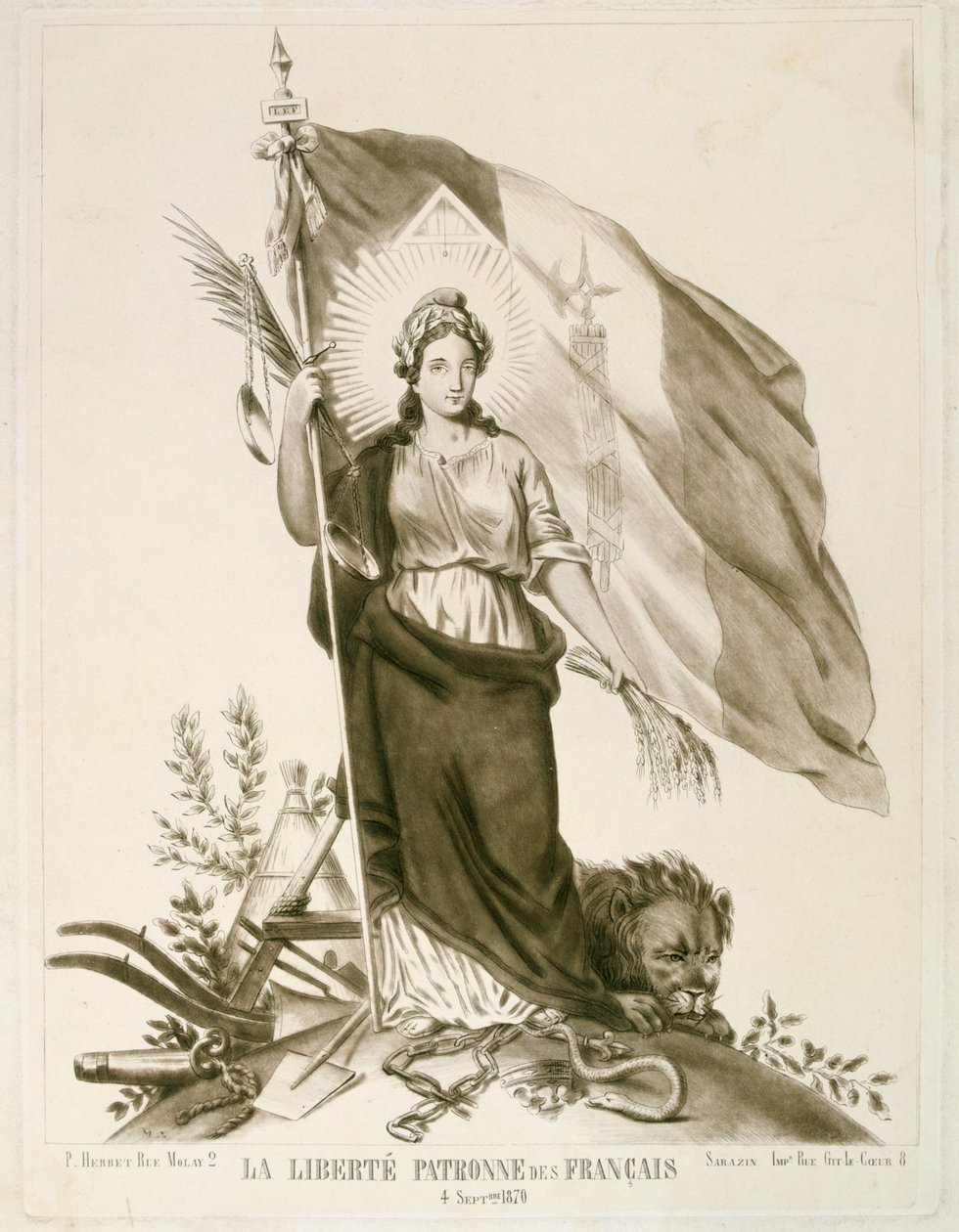Freiheit, Schutzpatronin der Franzosen, 1870 von Unbekannt