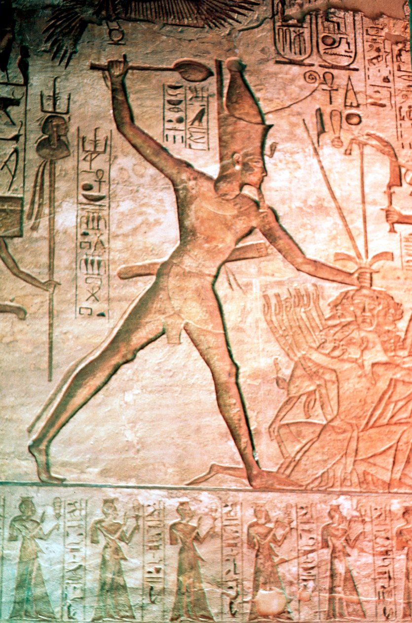 Kalksteinrelief aus dem Tempel von Ramses II., Abu Simbel, Ägypten, 13. Jahrhundert v. Chr. von Unbekannt