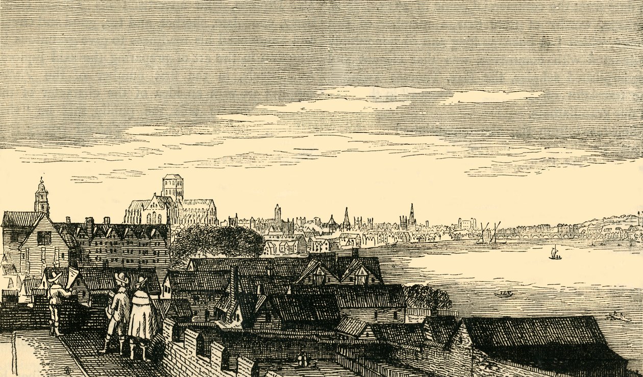 London, vom Dach des Arundel House, 17. Jahrhundert, 1881 von Unbekannt