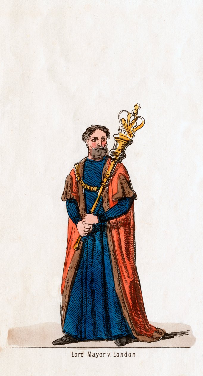 Lord Mayor of London, Kostümentwurf für Shakespeares Stück, Heinrich VIII., 19. Jahrhundert von Unbekannt