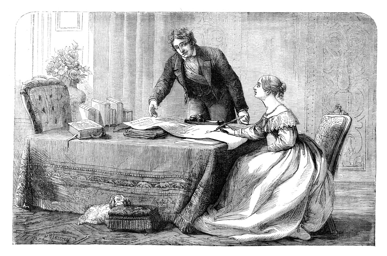 Lord Melbourne unterweist die junge Königin Victoria von Unbekannt