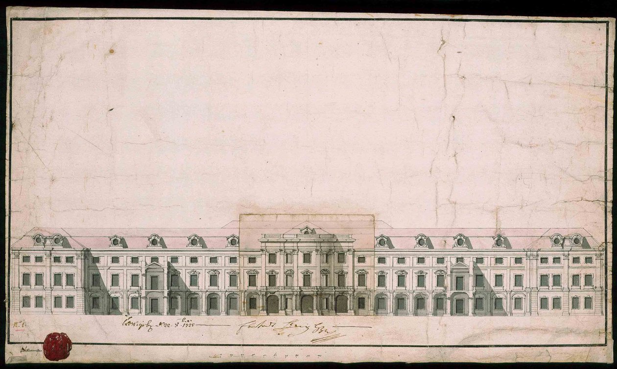 Schloss Ludwigsburg. Fassadengestaltung des Nordflügels von Unbekannt