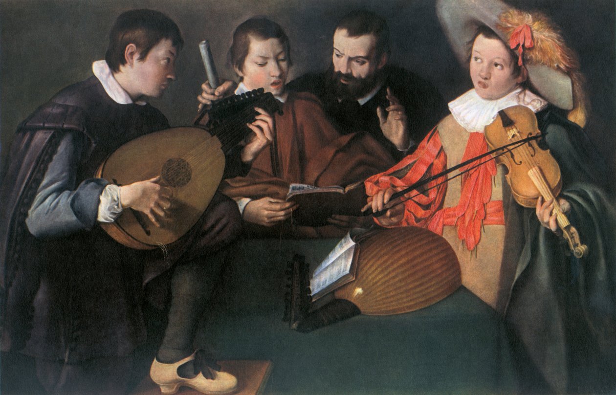 Laute und Violine, unbekannter italienischer Maler des 17. Jahrhunderts, 1948 von Unbekannt