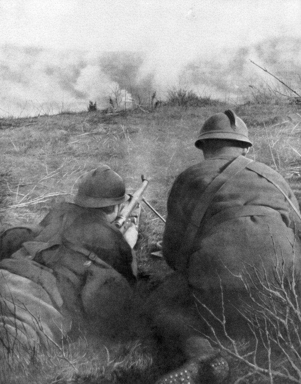 Maschinengewehrschützen am Rand des Hangard-Waldes, Picardie, Frankreich, 28. April 1918, 1926 von Unbekannt