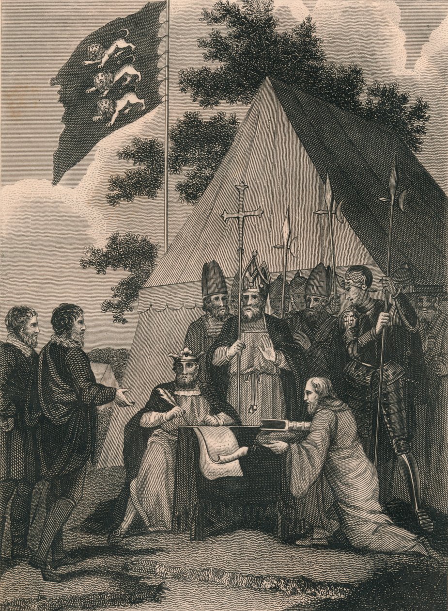 Magna Carta, unterzeichnet von König Johann, 1215 von Unbekannt