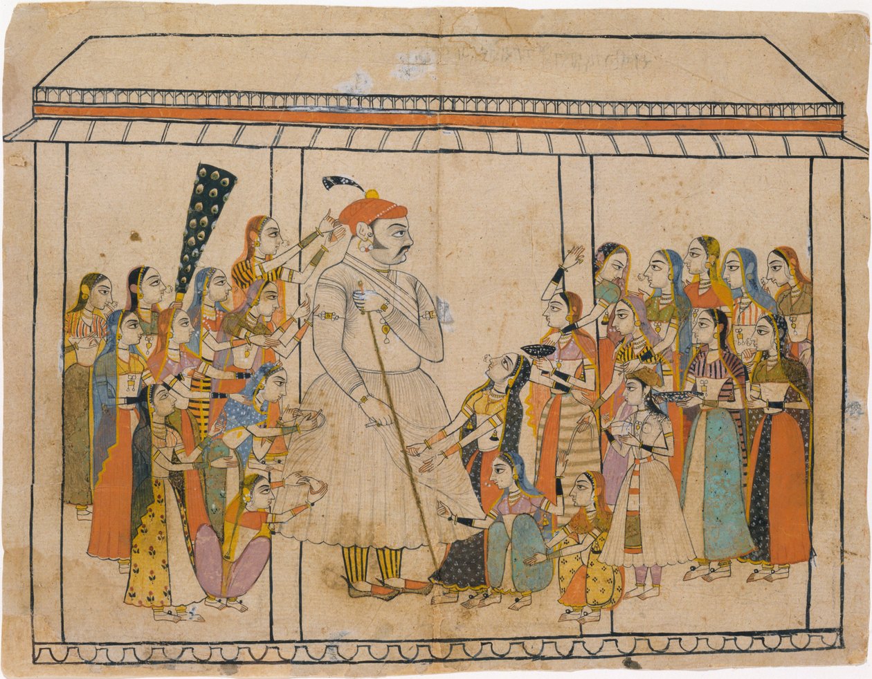 Maharaja Raj Singh von seinen Damen verehrt von Unbekannt