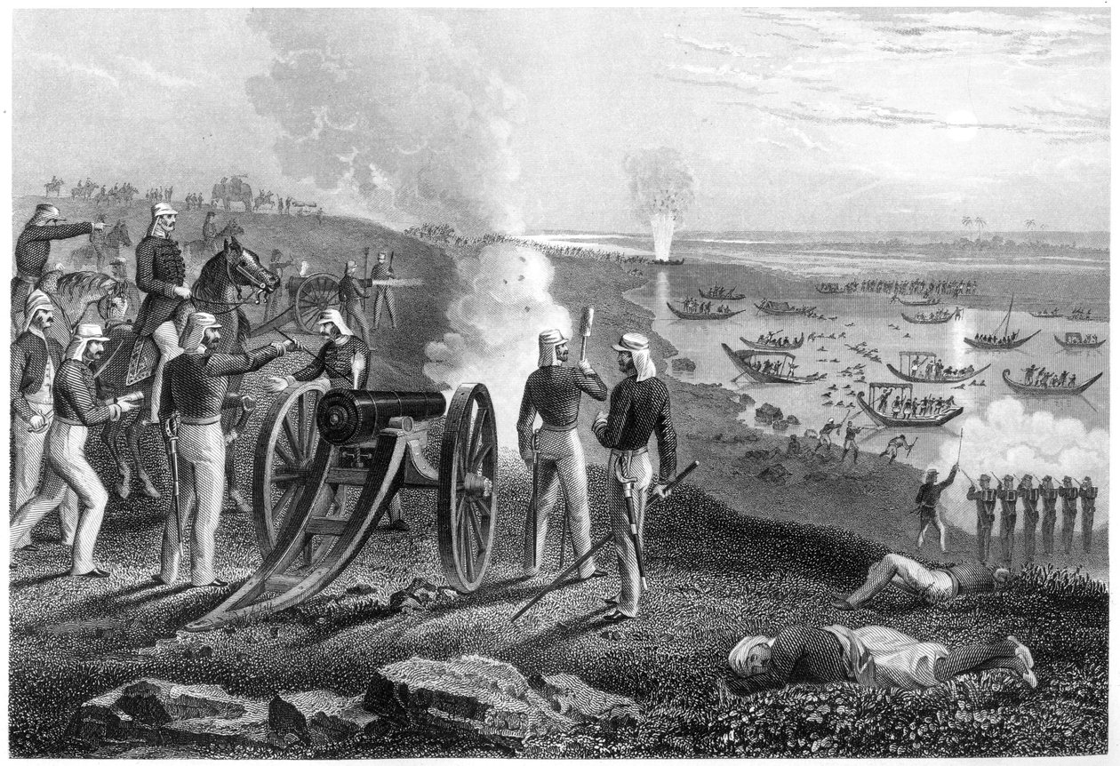 Major Eyre vertreibt die Oude-Rebellen aus Allahabad, 1857, um 1860 von Unbekannt