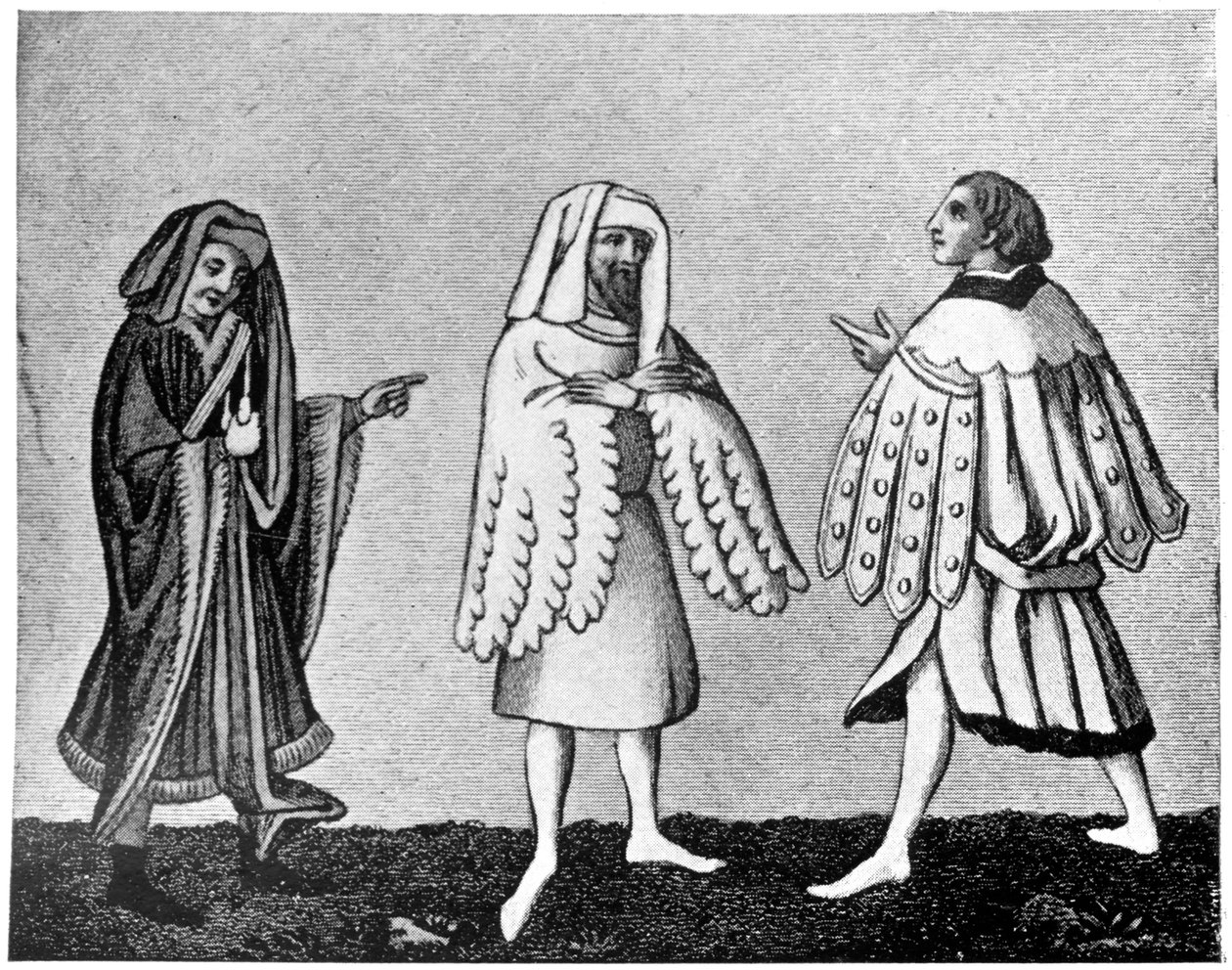 Männerkleidung, 14. Jahrhundert, 1910 von Unbekannt