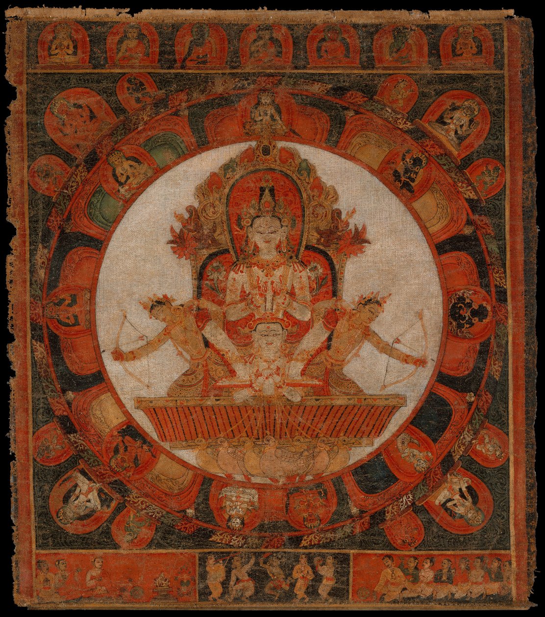 Mandala von Chandra, Gott des Mondes, spätes 14. bis frühes 15. Jahrhundert von Unbekannt