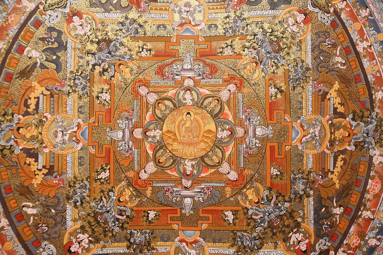 Mandala auf einem Thangka, Bhaktapur, Nepal von Unbekannt