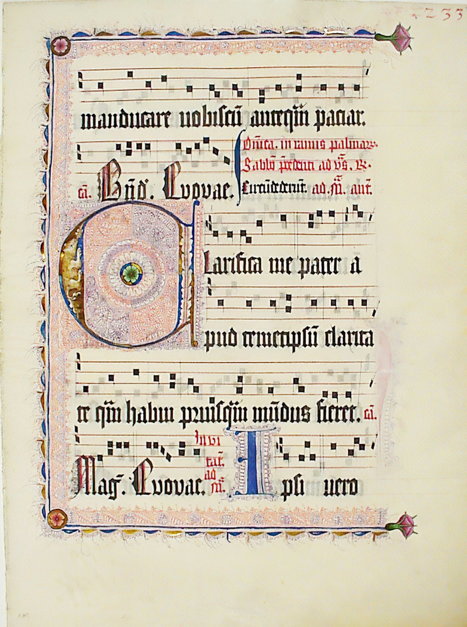 Manuskriptblatt mit Initiale C, aus einem Antiphonar, deutsch, ca. 1425-50 von Unbekannt
