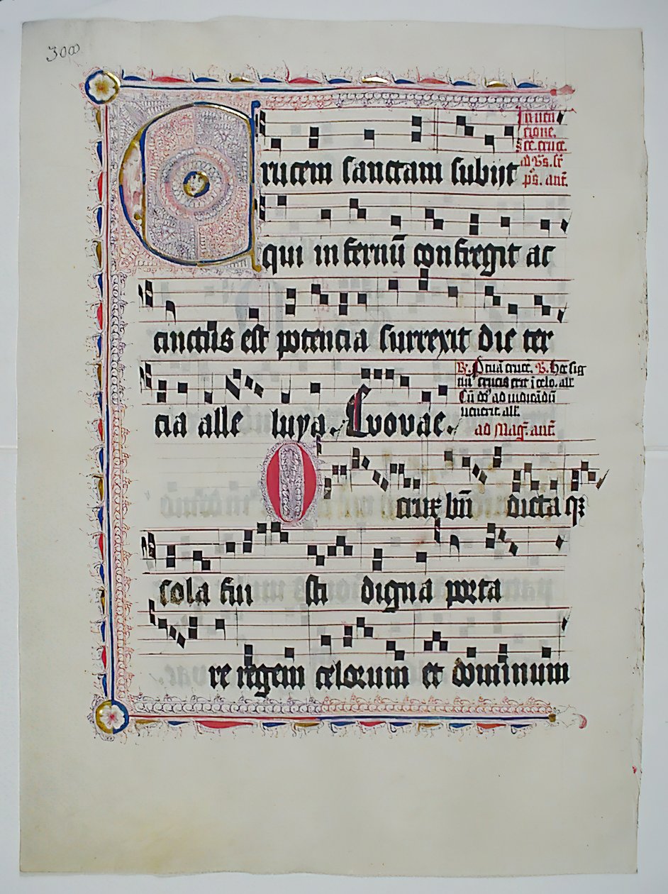 Manuskriptblatt mit Initiale C, aus einem Antiphonar, deutsch, zweites Viertel des 15. Jahrhunderts von Unbekannt