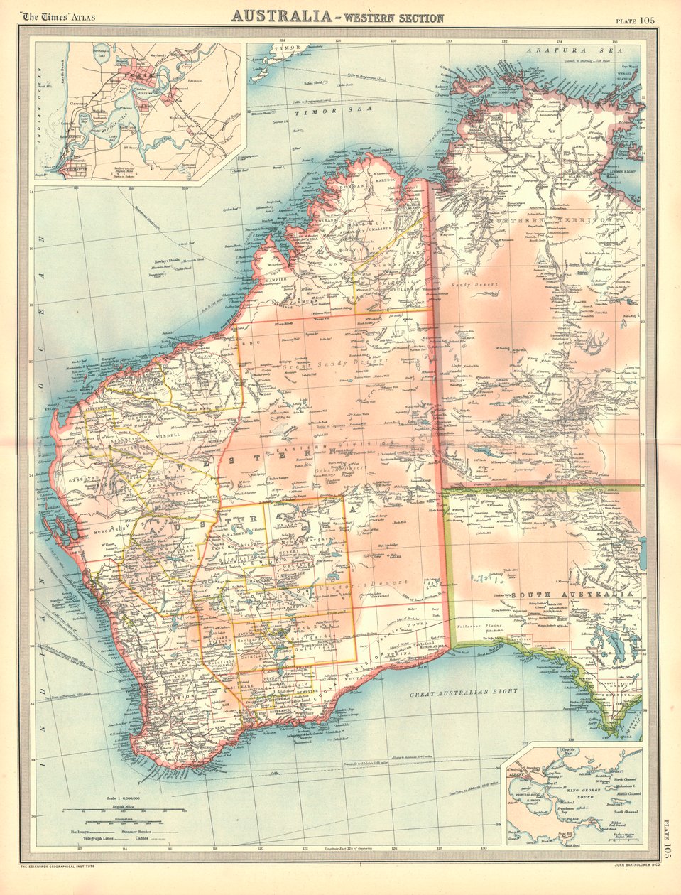 Karte von Australien - Westlicher Abschnitt von Unbekannt