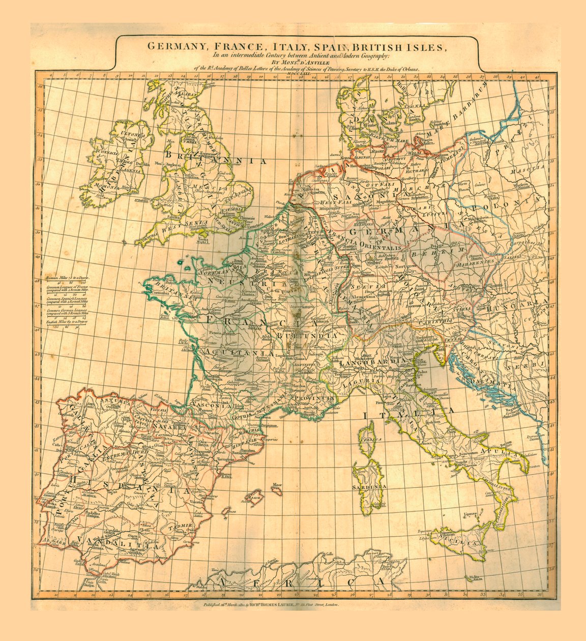 Karte von Europa, 1821 von Unbekannt